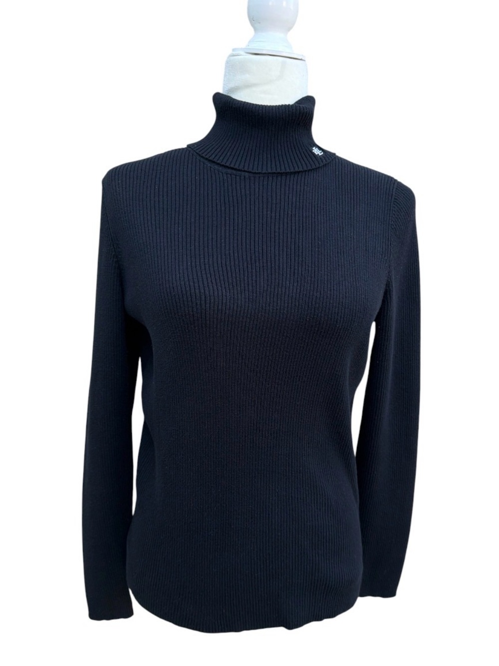 Ralph Lauren Black Ribbed Turtleneck Sweater